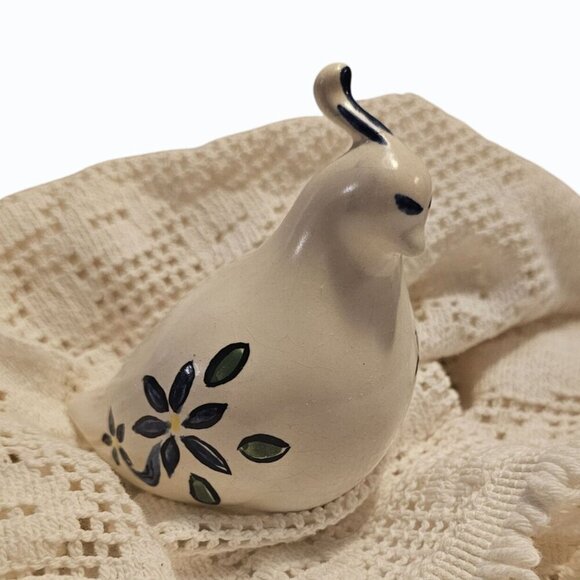 Vintage Artist Signed Dated Ceramic Pottery Bird Quail Floral - Picture 4 of 13